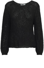 Black Ribbon Knit Top