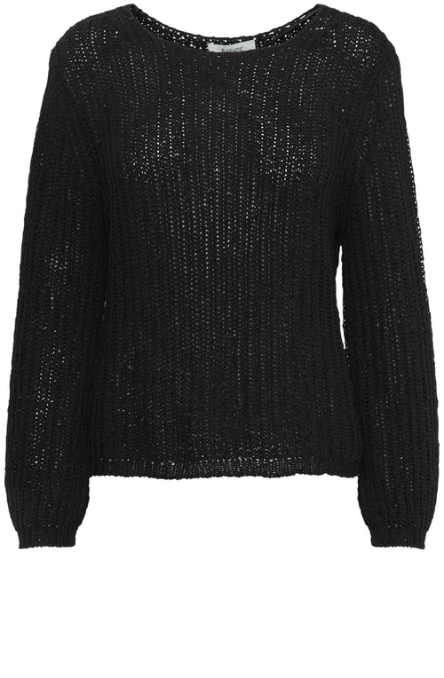 Black Ribbon Knit Top