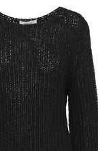 Black Ribbon Knit Top