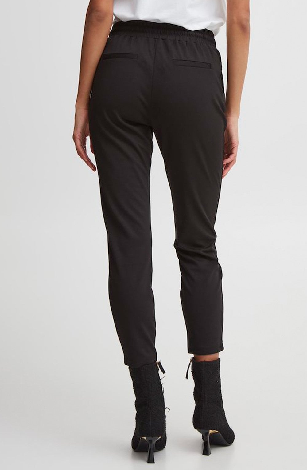 Black Rizetta Ankle Length Trousers