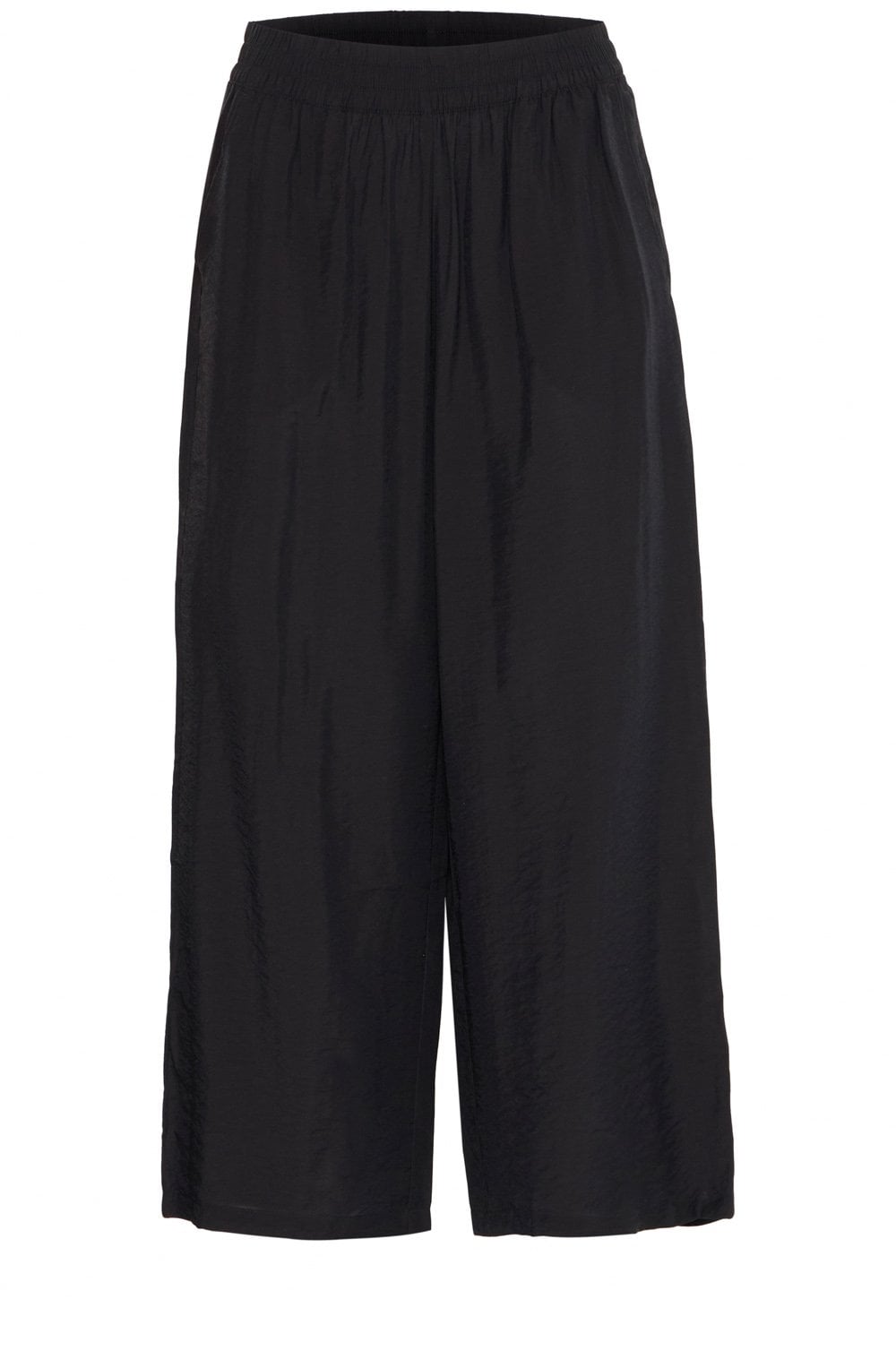 Black Satin Touch Cropped Trousers