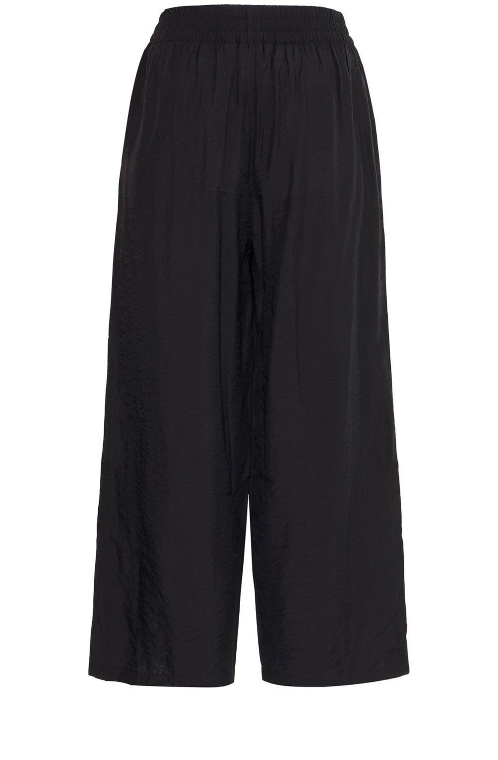 Black Satin Touch Cropped Trousers