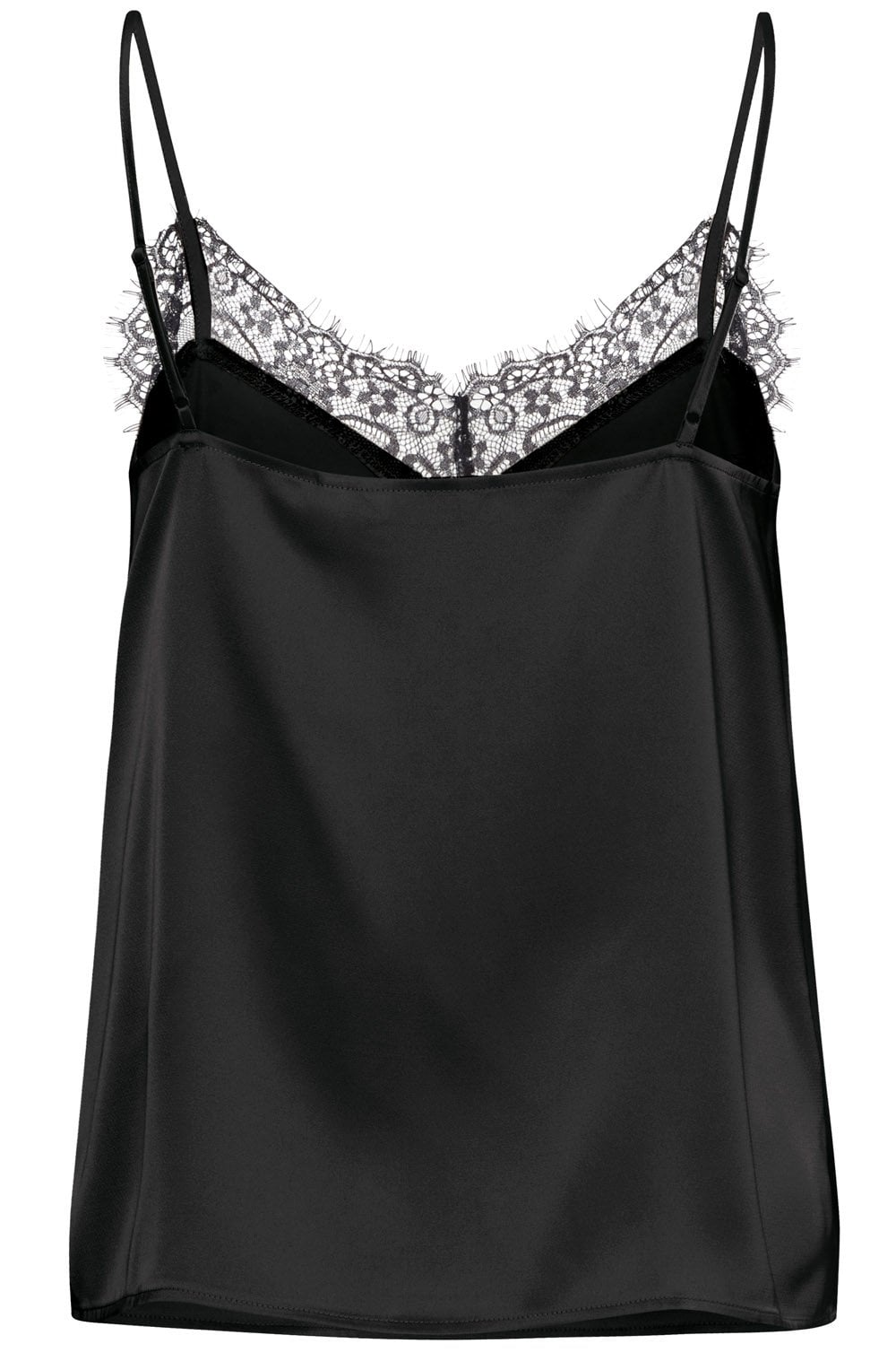 Black Satin Touch Lace Camisole