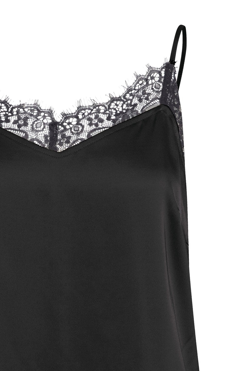 Black Satin Touch Lace Camisole