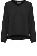 Black Sheer Chiffon Front Top