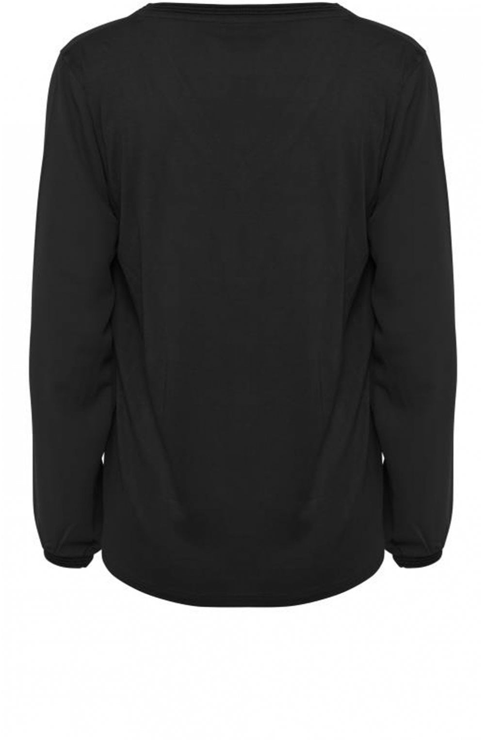 Black Sheer Chiffon Front Top