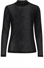 Black Sheer Dot Print Top