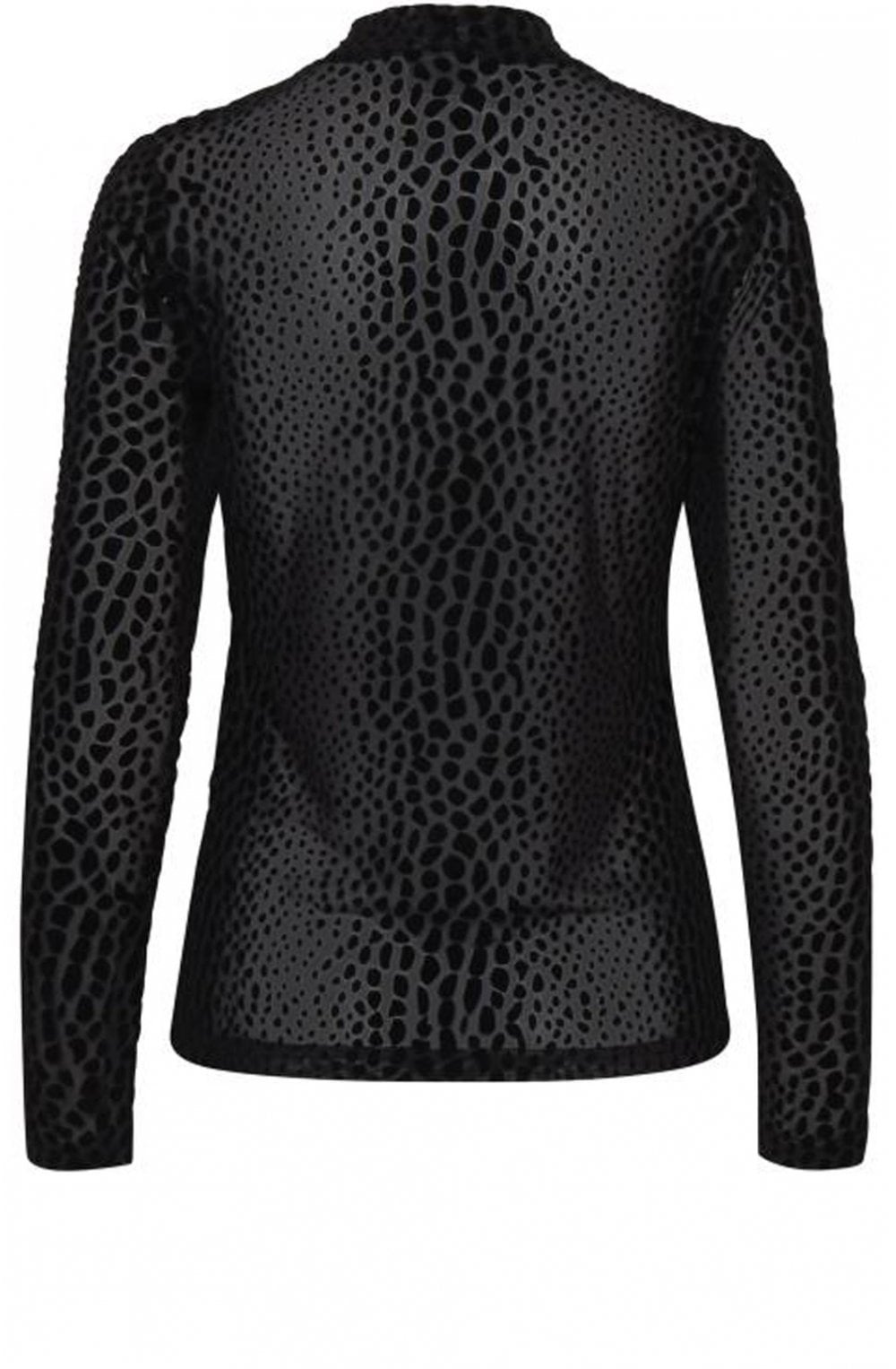 Black Sheer Dot Print Top