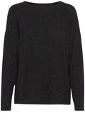 Black Shimmer Batwing Top