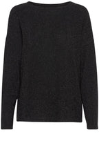 Black Shimmer Batwing Top