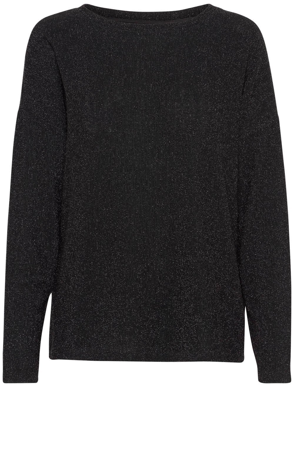 Black Shimmer Batwing Top