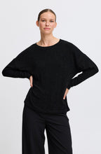 Black Shimmer Batwing Top