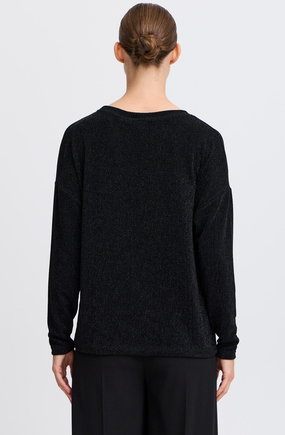 Black Shimmer Batwing Top