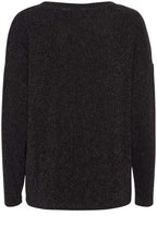 Black Shimmer Batwing Top