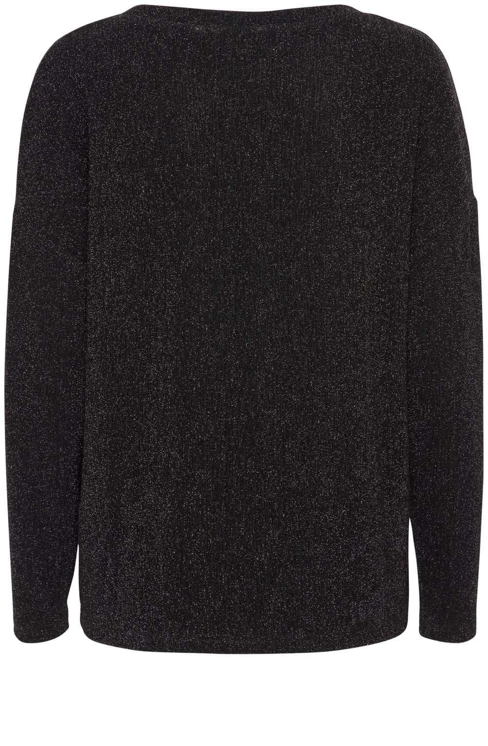 Black Shimmer Batwing Top