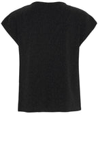 Black Shimmer Draped Neck Top