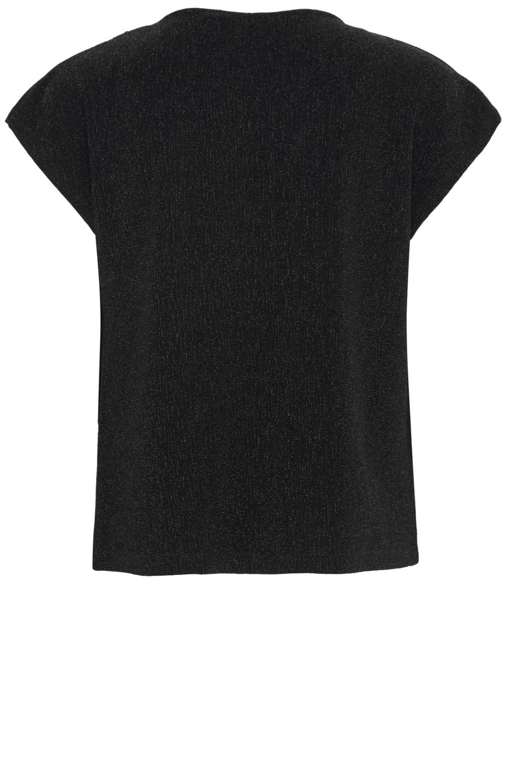 Black Shimmer Draped Neck Top
