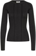 Black Shimmer Ribbed Knit Jumper