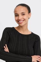 Black Shimmer Ribbed Knit Jumper