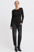 Black Shimmer Ribbed Knit Jumper