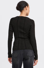 Black Shimmer Ribbed Knit Jumper