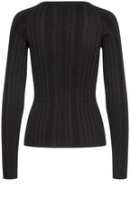Black Shimmer Ribbed Knit Jumper