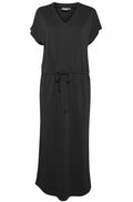 Black Soft Jersey Midi Dress