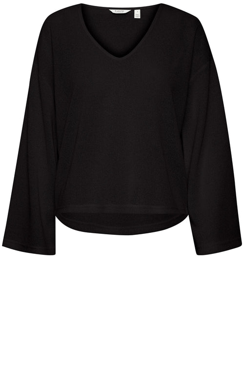 Black Textured Knit Pullover
