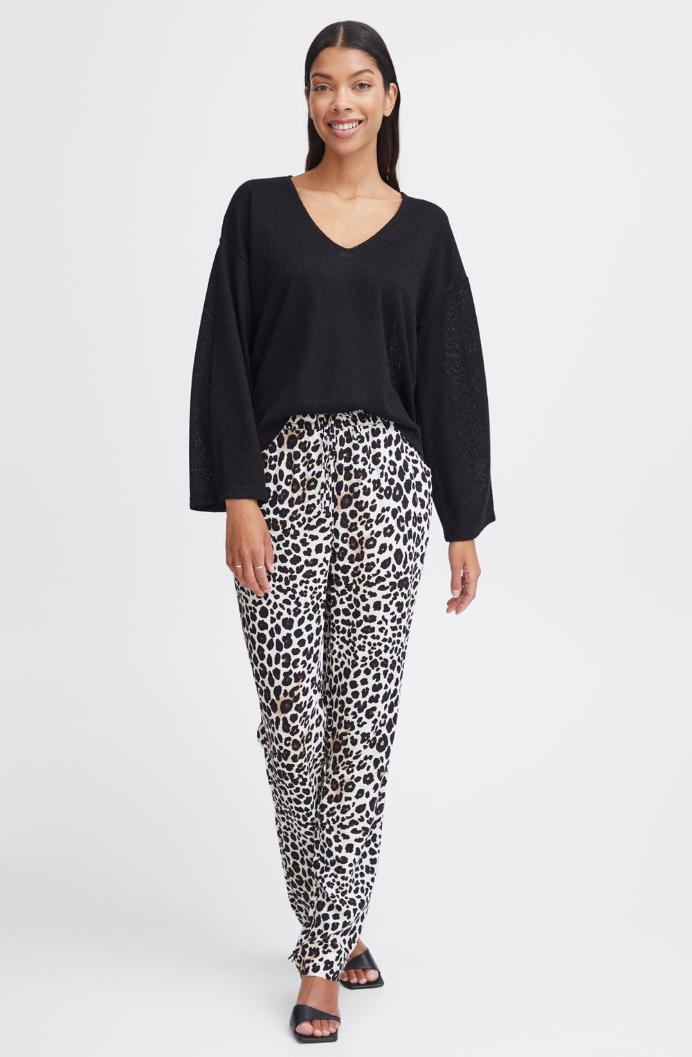 Black Textured Knit Pullover