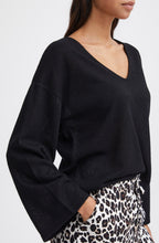 Black Textured Knit Pullover