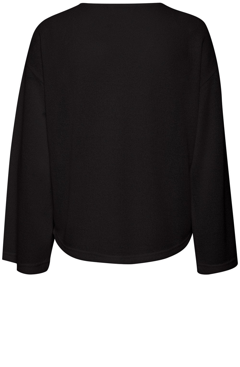 Black Textured Knit Pullover