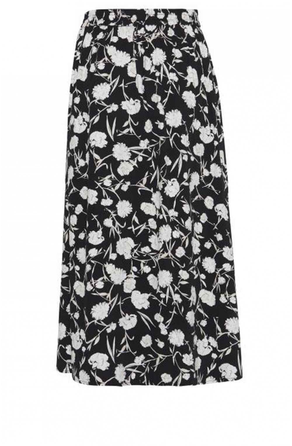 Black & White Floral Skirt