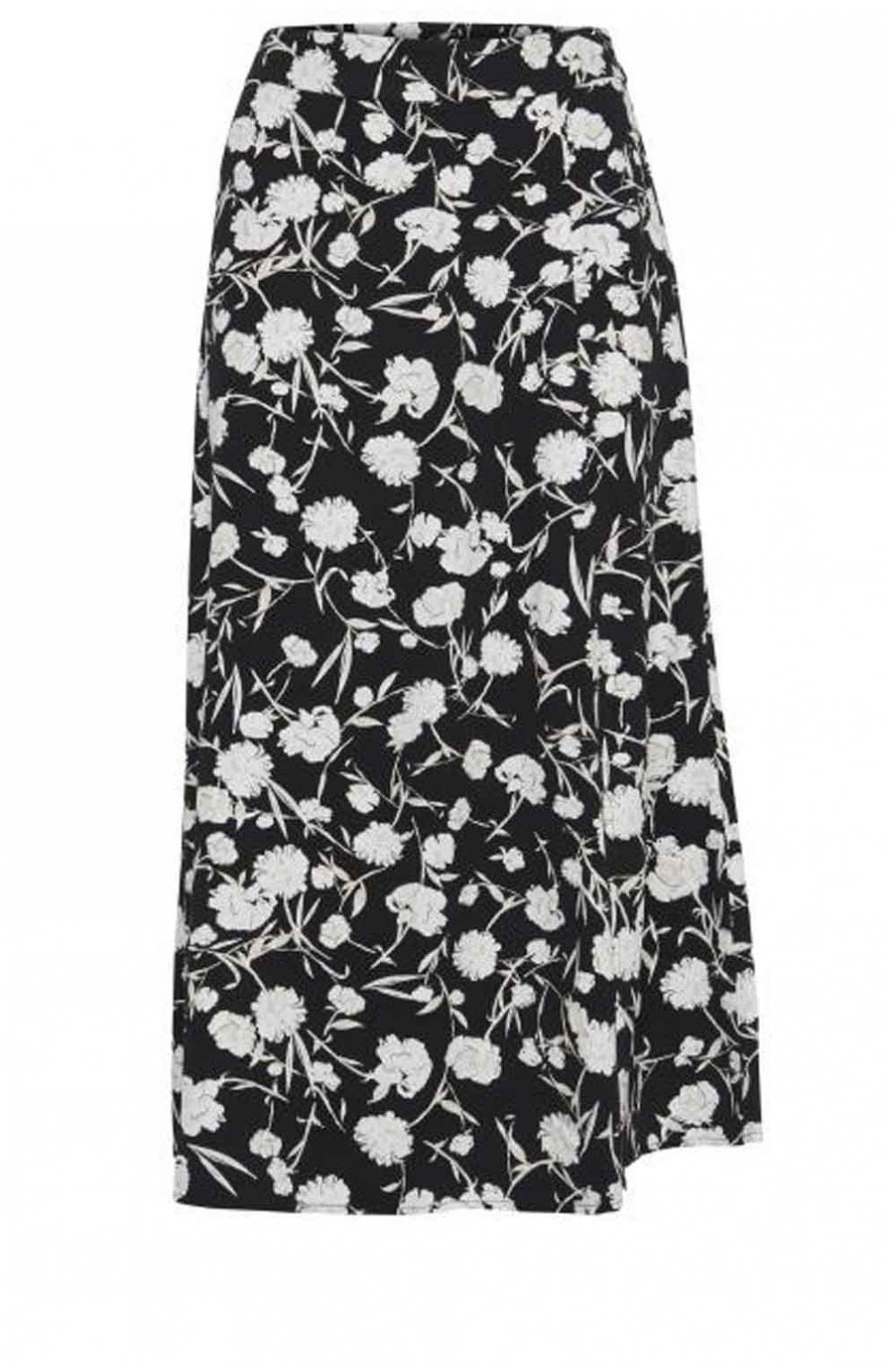 Black & White Floral Skirt