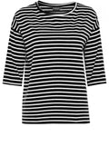 Black & White Striped Jersey Top