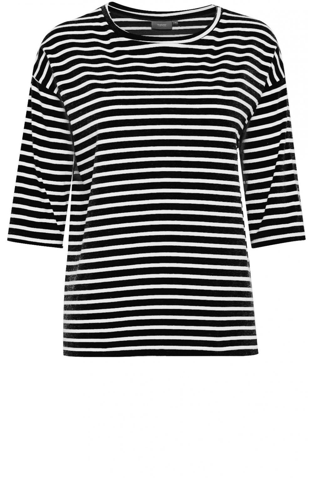 Black & White Striped Jersey Top