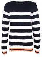 Black & White Striped Knit Jumper