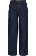 Blue Denim Curved Leg Jeans