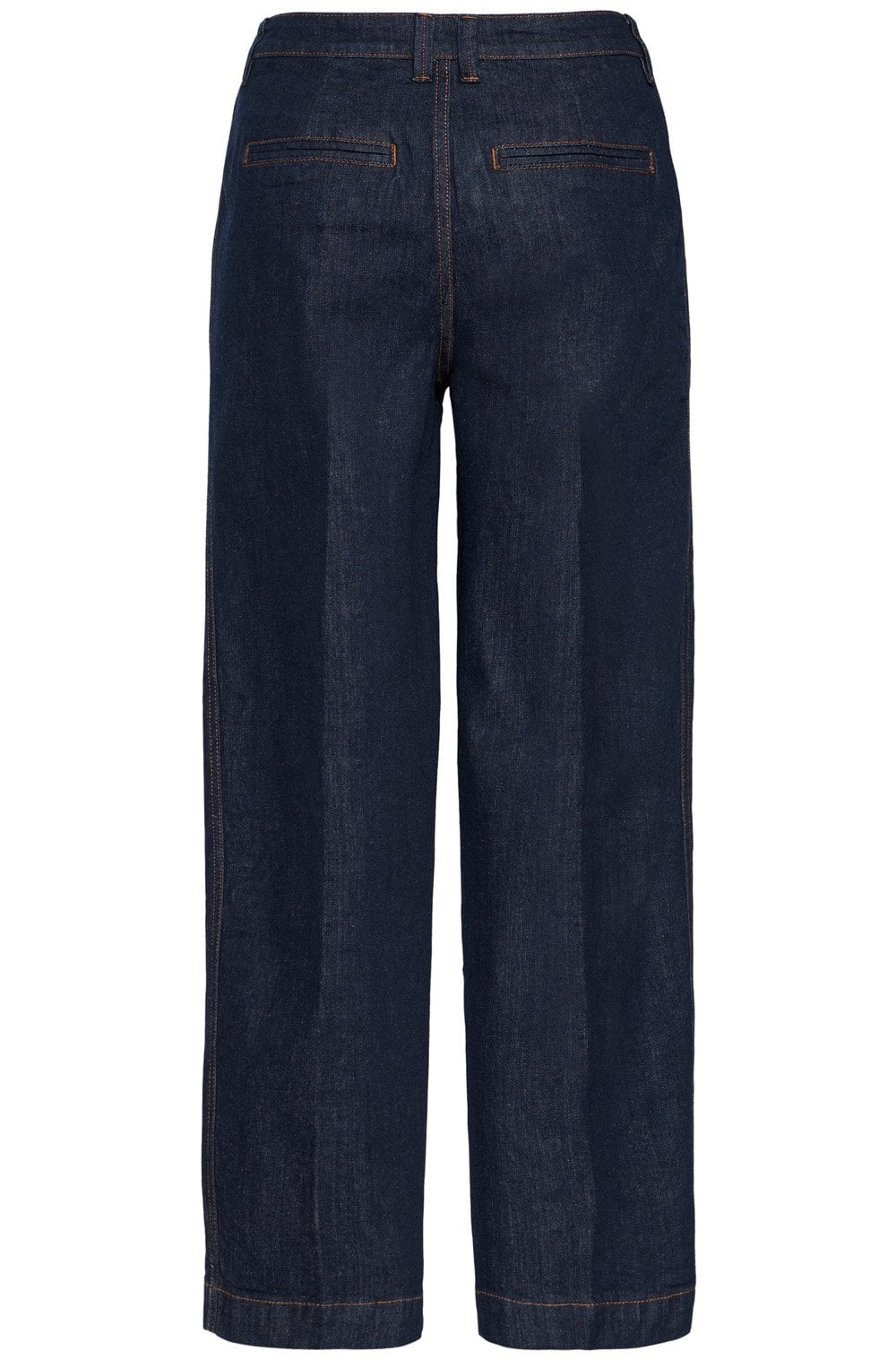 Blue Denim Curved Leg Jeans