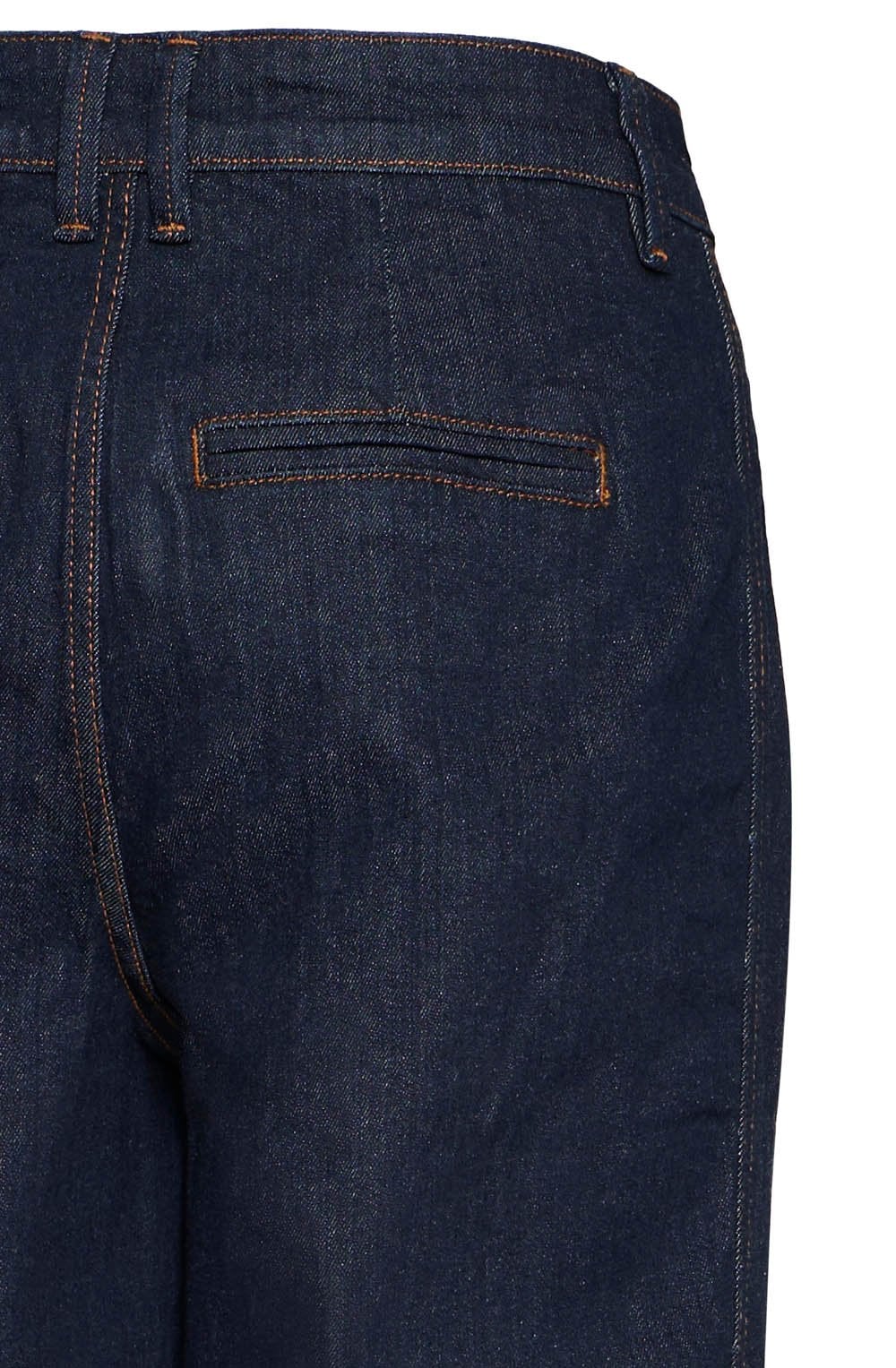 Blue Denim Curved Leg Jeans