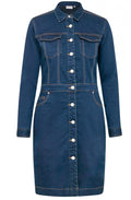 Blue Denim Long Sleeved Dress
