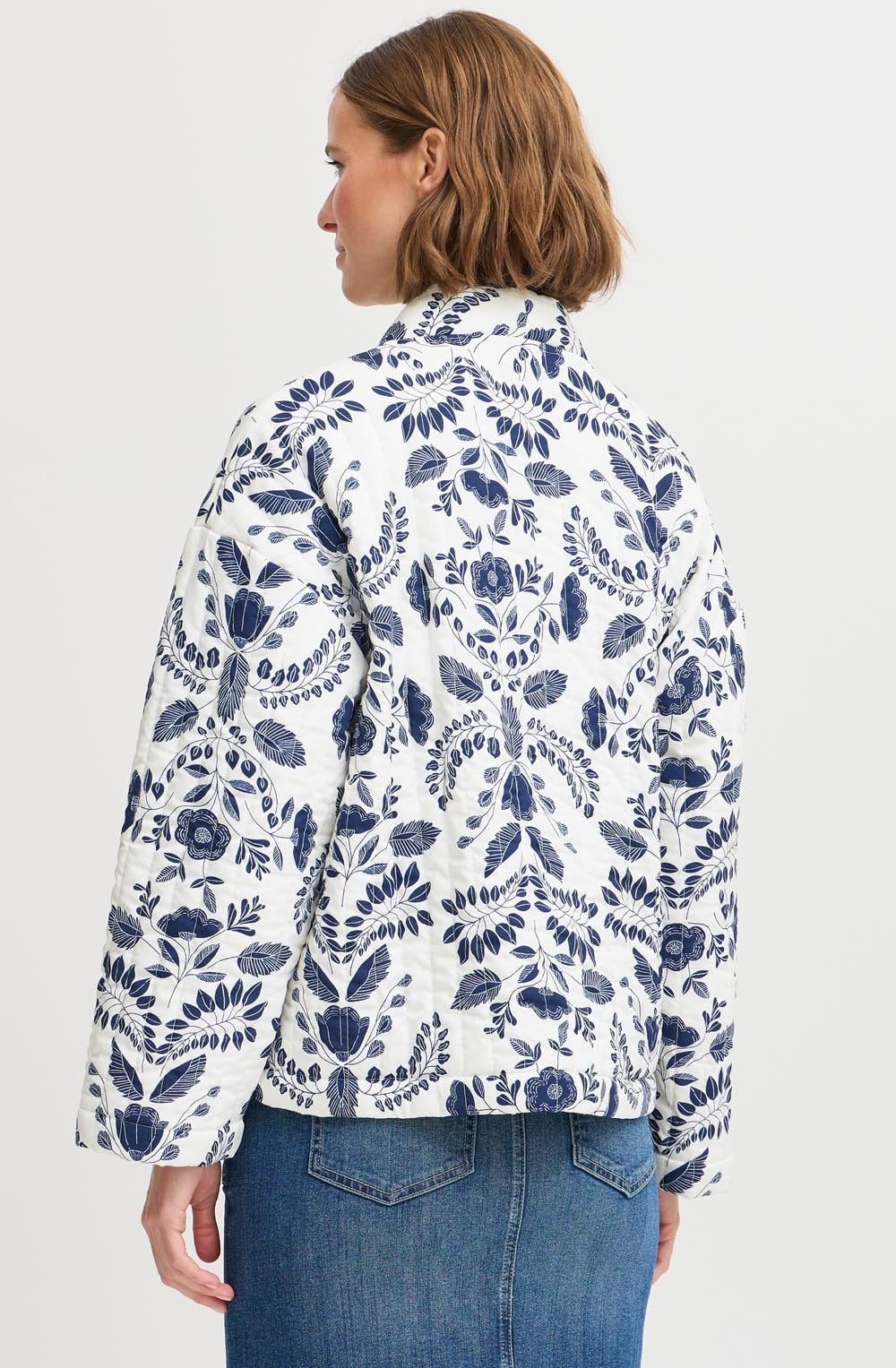 Blue Flower Quilted Kimono