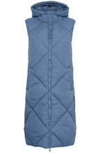 Blue Horizon Below Knee Length Diamond Puffer Waistcoat