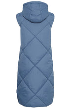 Blue Horizon Below Knee Length Diamond Puffer Waistcoat