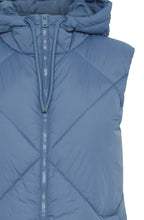 Blue Horizon Below Knee Length Diamond Puffer Waistcoat