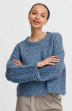 Blue Horizon Cable Knit Round Neck Jumper