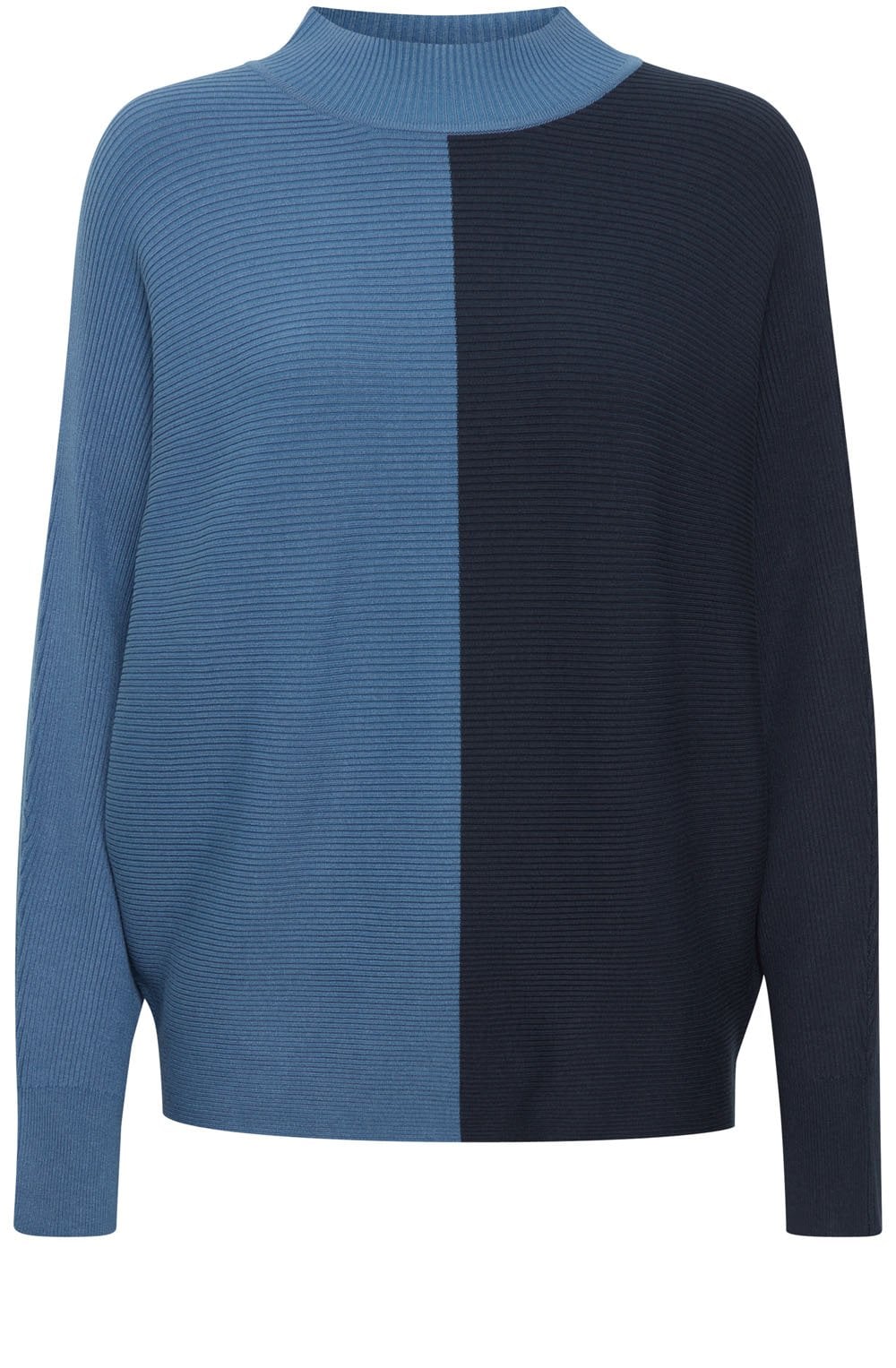 Blue Horizon Colour Block Batwing Jumper