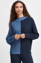 Blue Horizon Colour Block Batwing Jumper