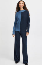 Blue Horizon Colour Block Batwing Jumper