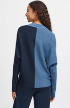 Blue Horizon Colour Block Batwing Jumper