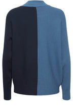 Blue Horizon Colour Block Batwing Jumper
